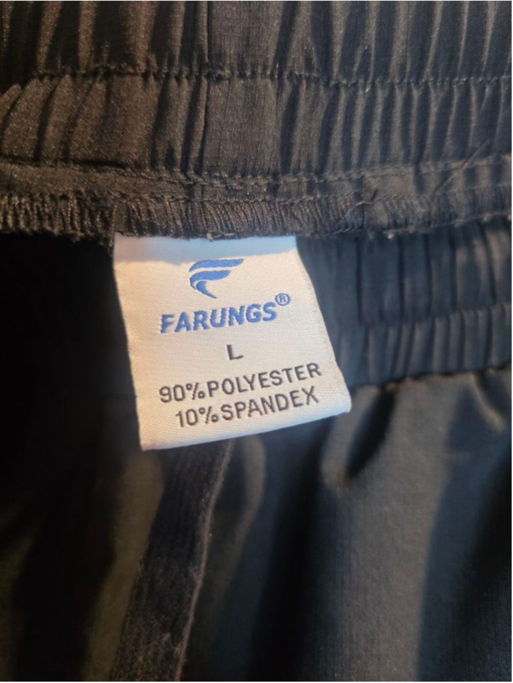 Farungs Black Cargo Jogger Pants L Wide Leg Drawstring Stretch Utility - Picture 3 of 8